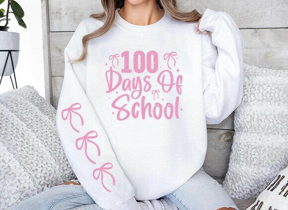 100 Days School PNG: Graphics for T-Shirt Designs