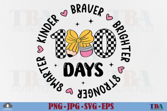 100 Days School PNG & SVG Graphics for T-Shirt Designs