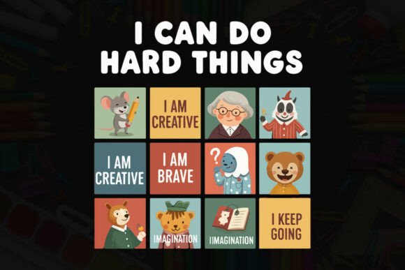 Creative Growth Mindset Characters: Graphics & T-Shirt Designs