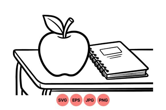 Review: School Desk Apple Clipart SVG for Embroidery