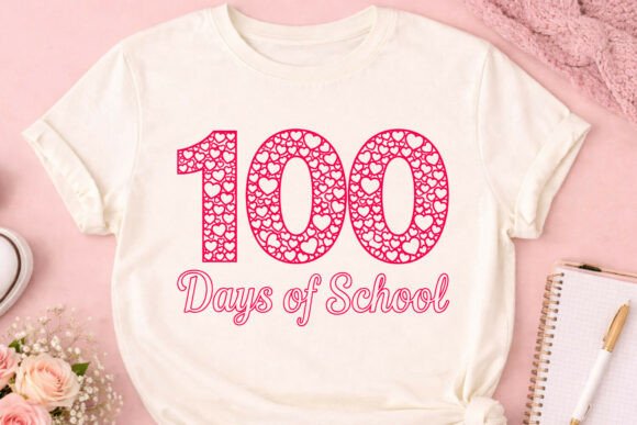 Reviewing 100 Days of School Heart Pattern SVG PNG for T-Shirt Designs and Graphics