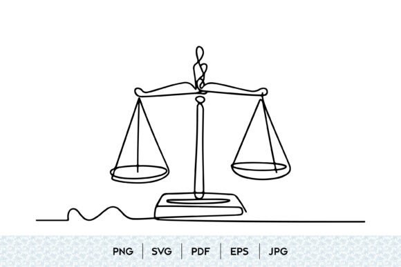 Reviewing Justice Scale Line Art for Embroidery