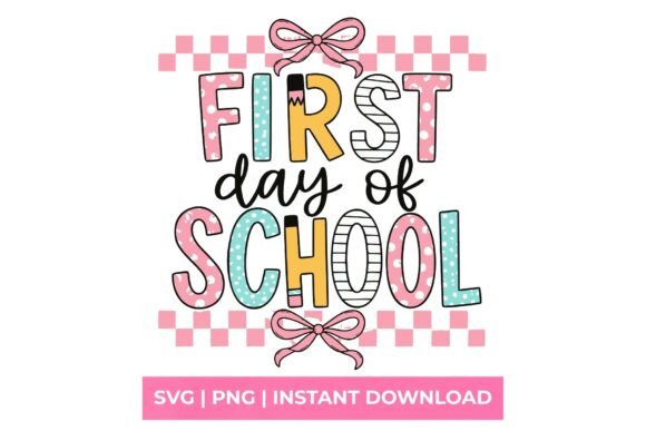 Reviewing the First Day of School Retro Pencil Bow SVG