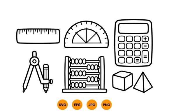 School Math Tools Clipart SVG: Graphics & Illustrations