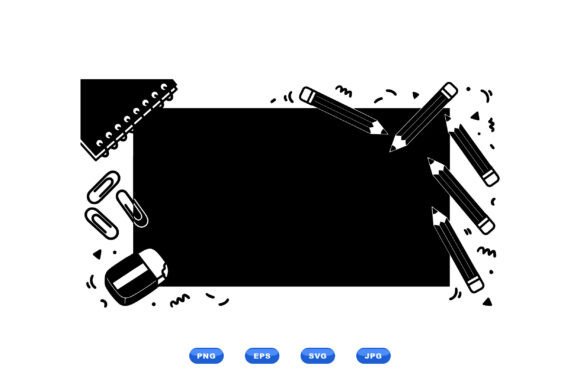School Supplies Frame SVG: Graphics & Illustrations