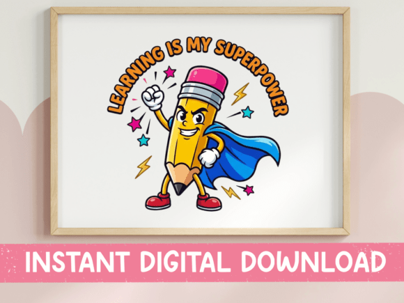 Superpower Pencil Hero Graphics for T-Shirt Designs