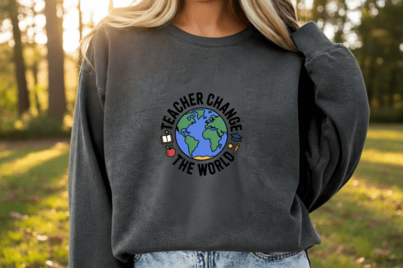 Teacher Change the World Earth SVG: Graphics for T-Shirt Designs